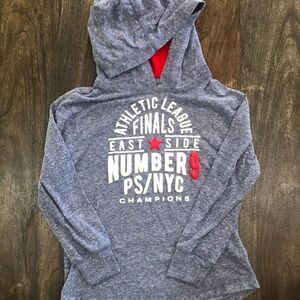 P.S. Aeropostale Boys Hoodie, 6/7, Heather Blue, Red, & White